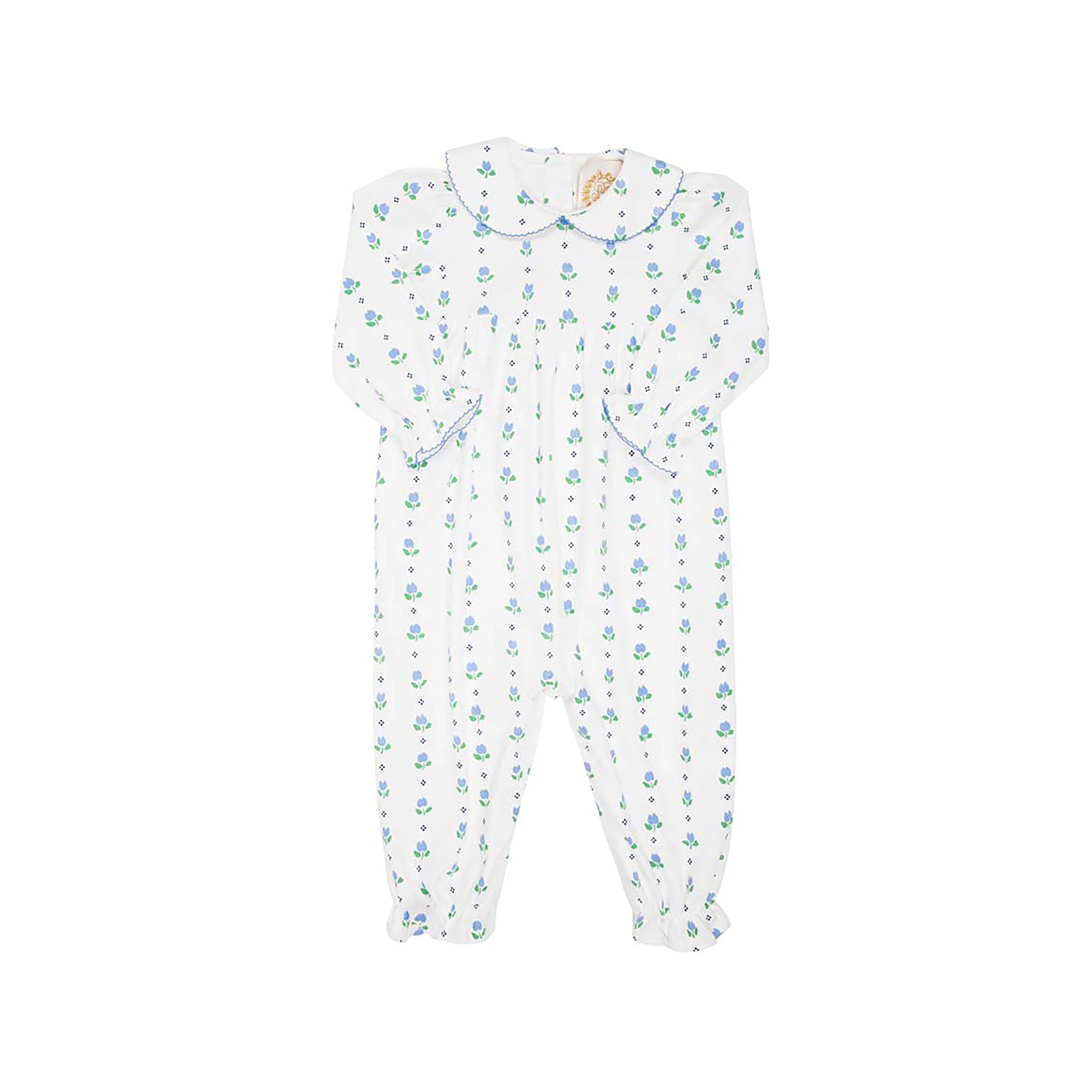 Long Sleeve Britt Romper - Georgetown Tulip with Barbados Blue | The Beaufort Bonnet Company