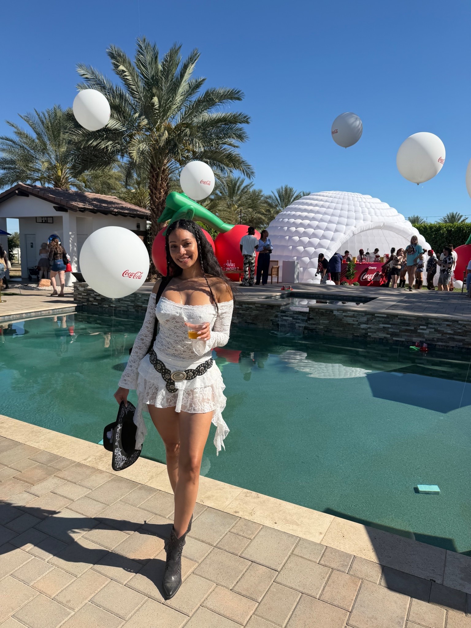 Coachella Weekend 1 🎡✨ White lace outfit from Amazon + Zara booties I’ve had forever + cowboy hat to block that desert sun 

#LTKFestival #LTKdayinmylife #LTKootd