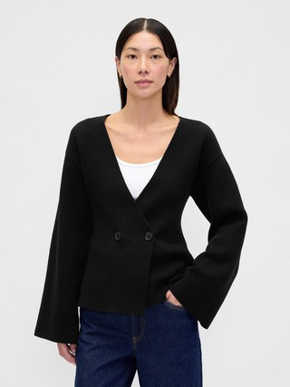 Collarless V-Neck Sweater Blazer | Gap (US)