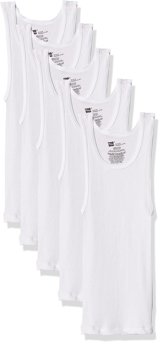 Hanes Boys' Ecosmart Cotton Tank Undershirt 5-Pack | Amazon (US)