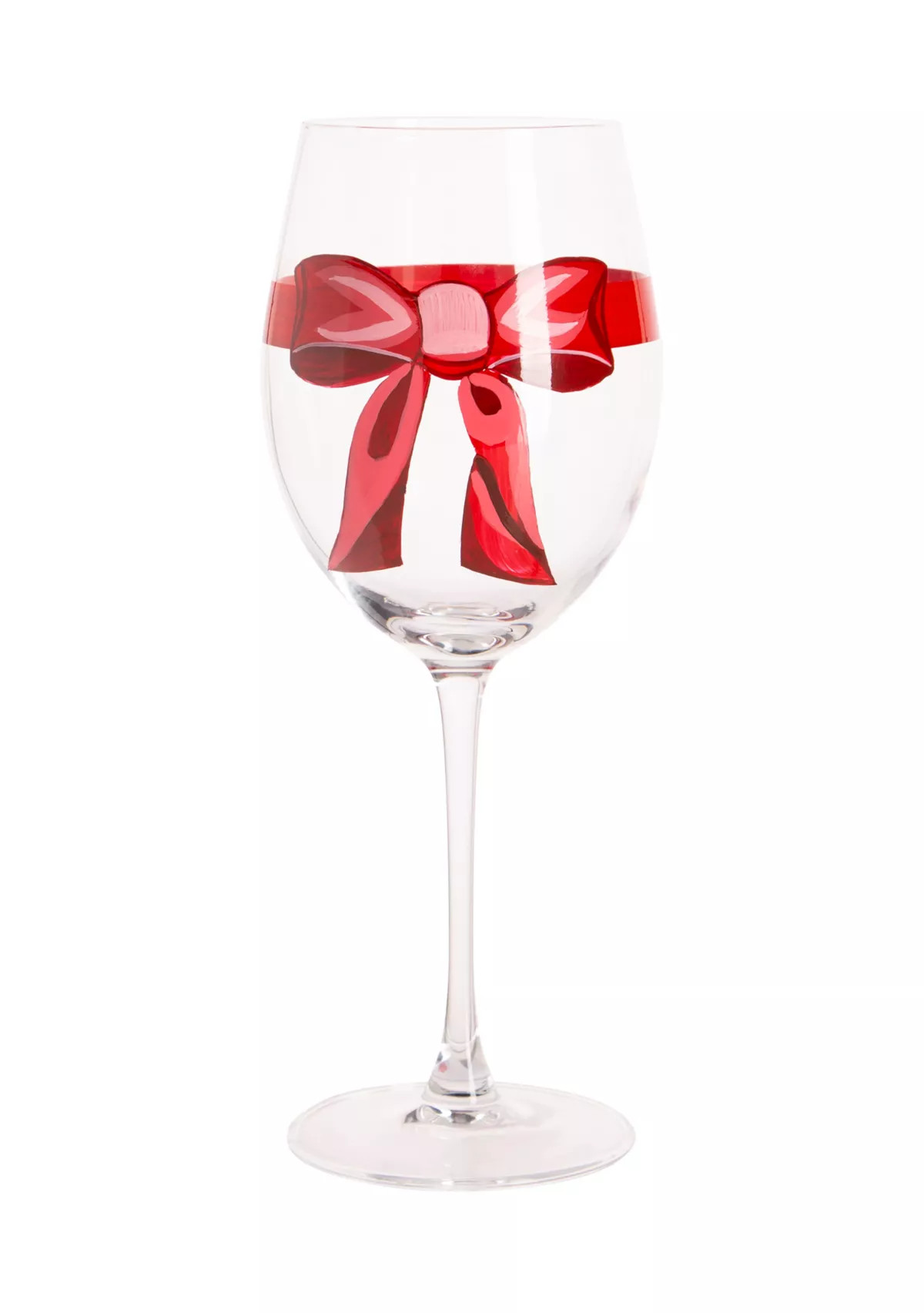 Home Essentials & BeyondHandpainted Holiday Bow Stemmed Wine Glass | Belk
