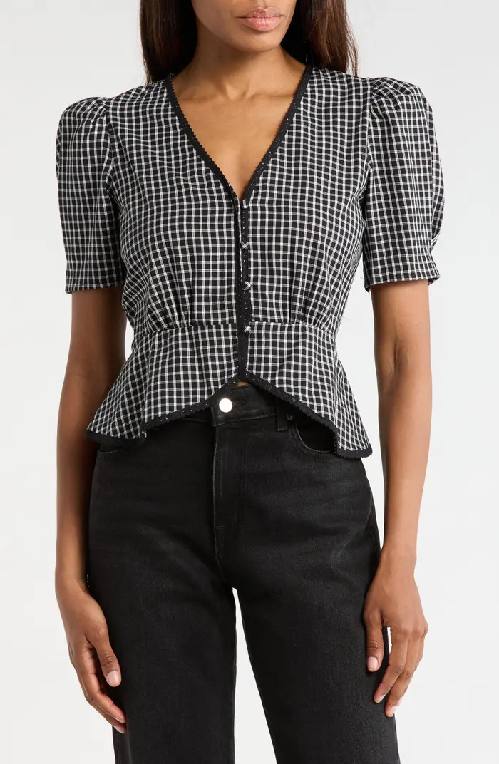 Stretch Cotton Peplum Top | Nordstrom Rack