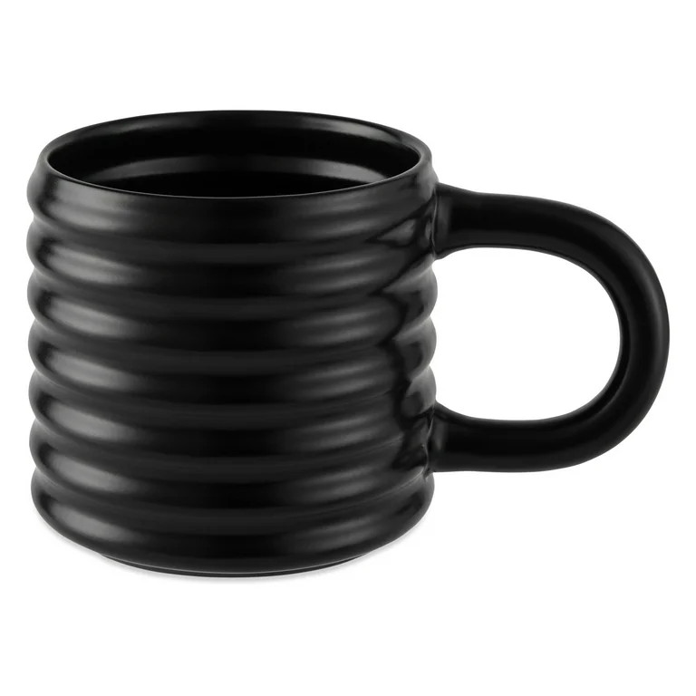 Mainstays 17oz Ribbed Matte Finish Coffee Mug, Black - Walmart.com | Walmart (US)