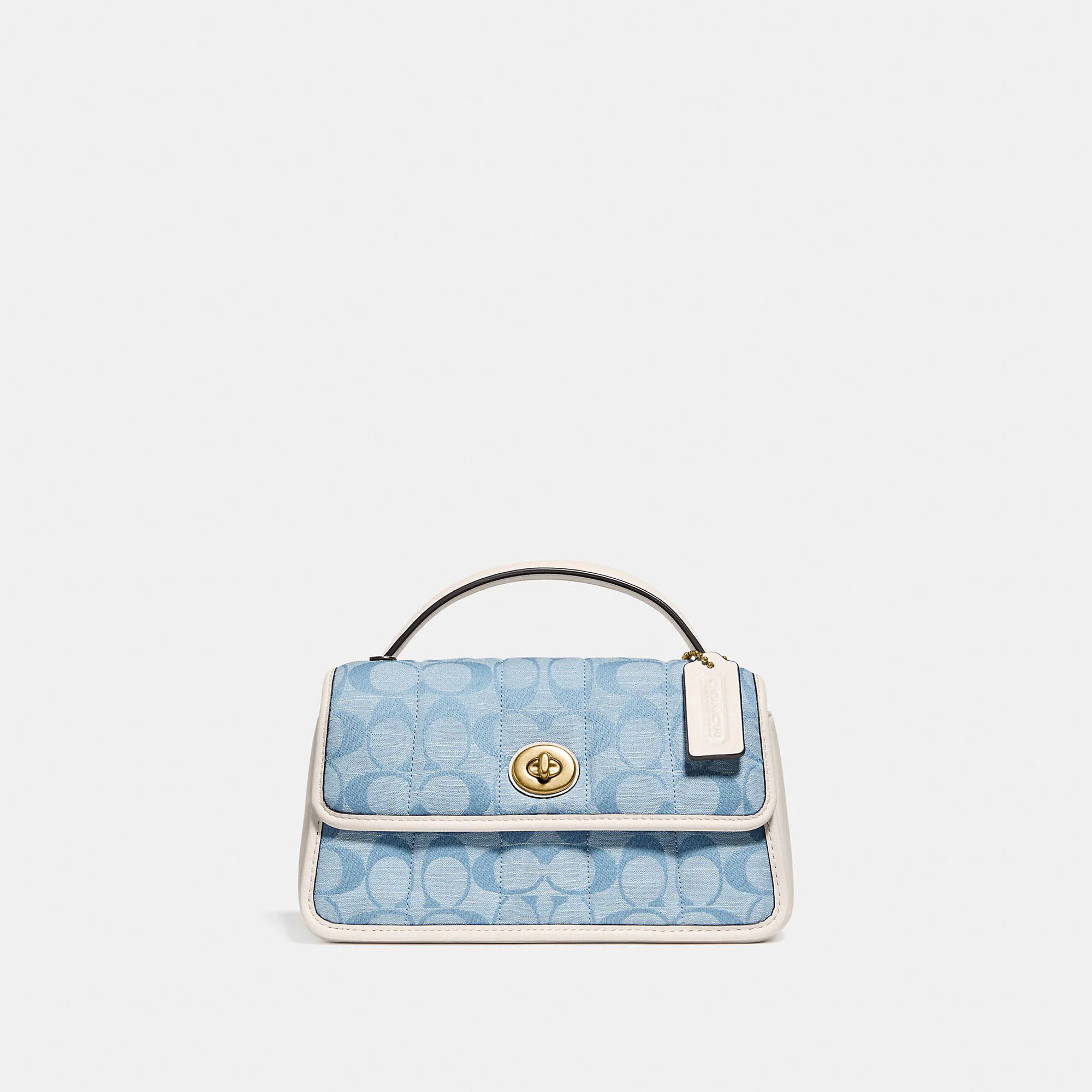 Turnlock Clutch 20 In Signature Chambray With Quilting | Coach (US)