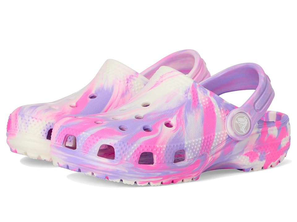 Crocs Kids Classic Marbled Tie-Dye Clog (Toddler) Kids Shoes Pink Crush/Multi Glow in the Dark : 4 Toddler M, Synthetic | Zappos