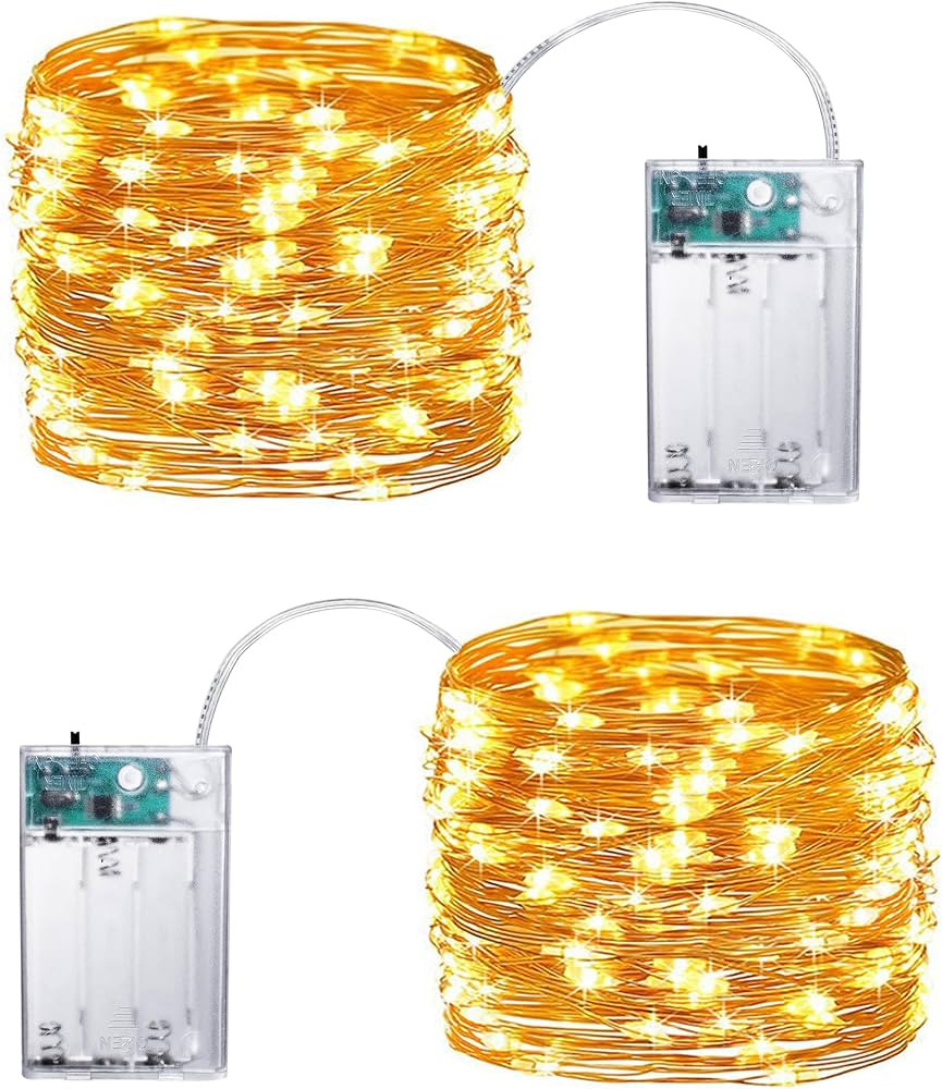 Joomer LED Fairy Lights Battery Operated, 2 Pack Each 16FT 50 LED Cuttable Starry Lights with Tim... | Amazon (US)