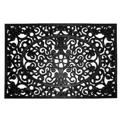 allen + roth Allen roth 2-ft x 3-ft Black Rectangular Outdoor Door Mat Lowes.com | Lowe's