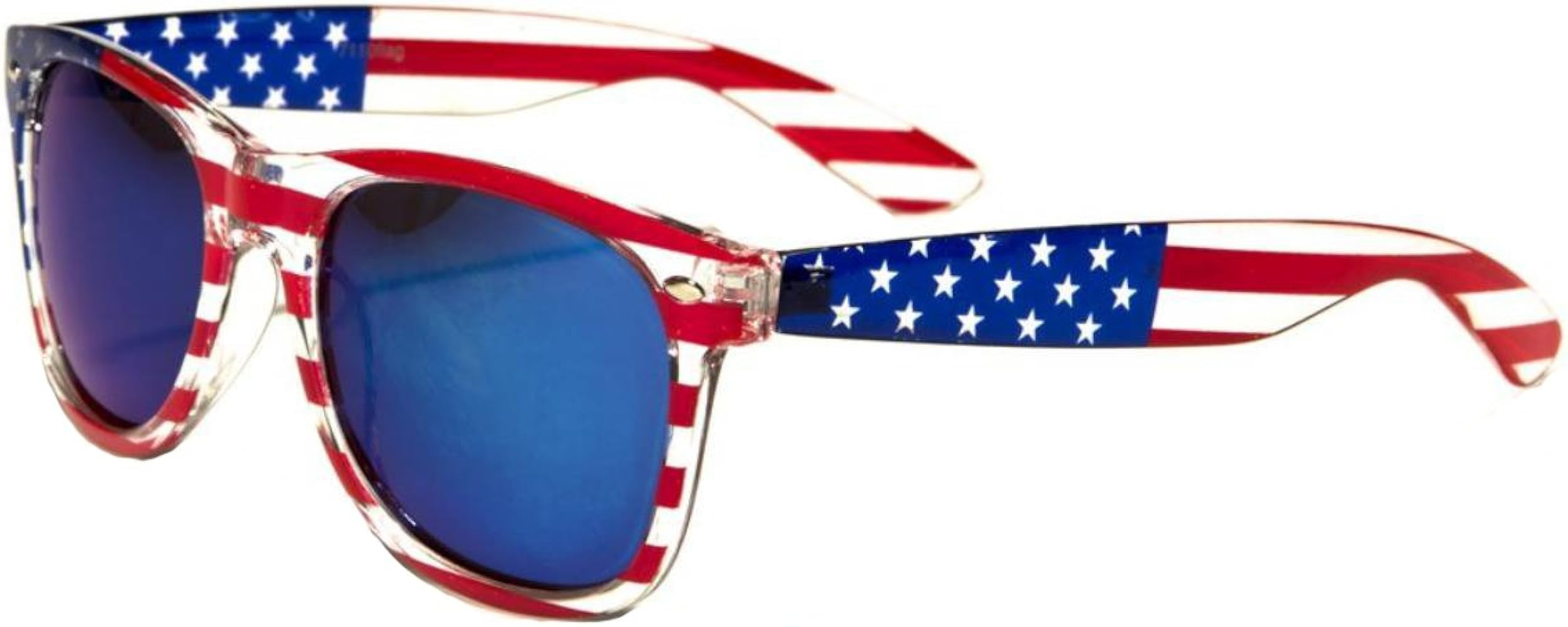 Classic American Patriot Flag Mirror Sunglasses USA - Transparent Frame | Amazon (US)