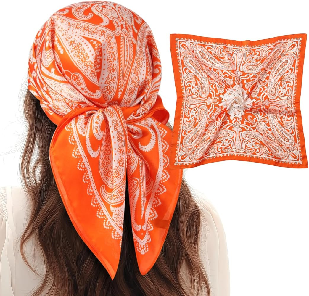 1 Pcs 27.5" Women Head Scarf Silk Like Stain Bandana Sleeping Hair Wrap Hair Scarf for Women | Amazon (US)