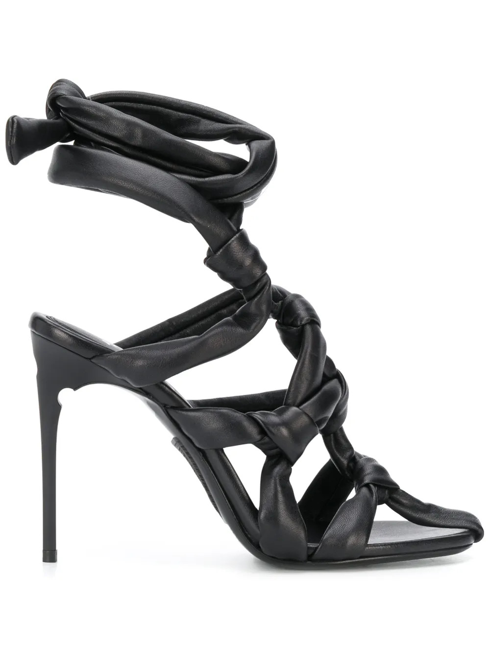 Off-White Knotted Strappy Sandals | Black | FARFETCH UK | Farfetch Global