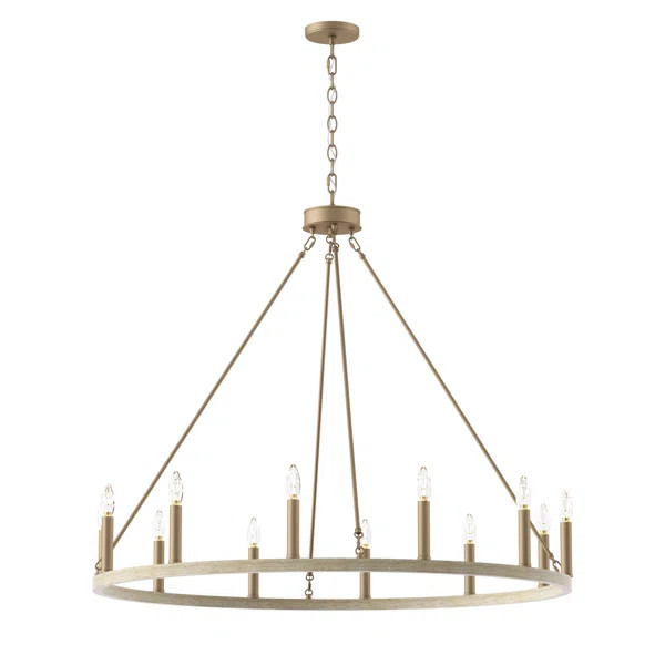 Finchley 12 - Light Dimmable Wagon Wheel Chandelier | Wayfair North America