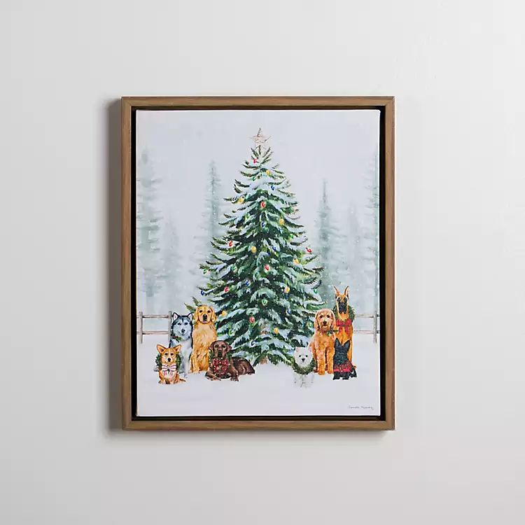 Christmas Tree with Dogs Canvas Art Print | Kirkland's Home