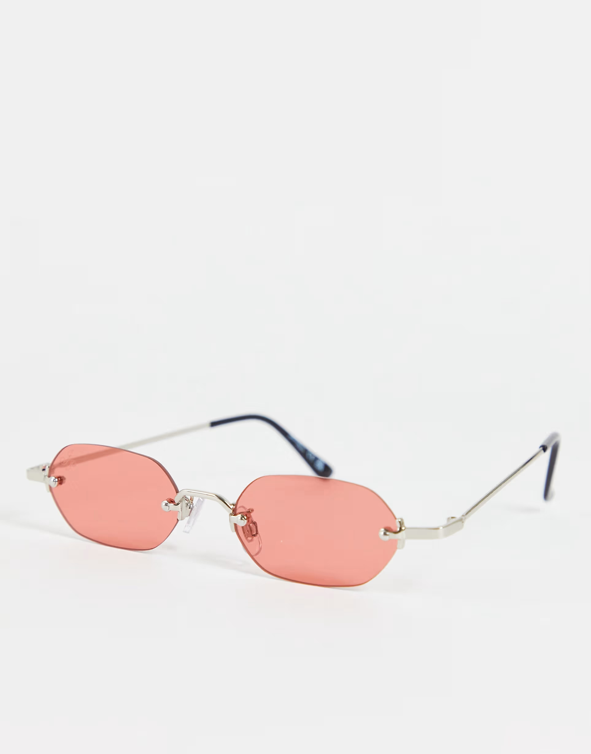 Jeepers Peepers slim hex sunglasses in silver with brown lens | ASOS (Global)