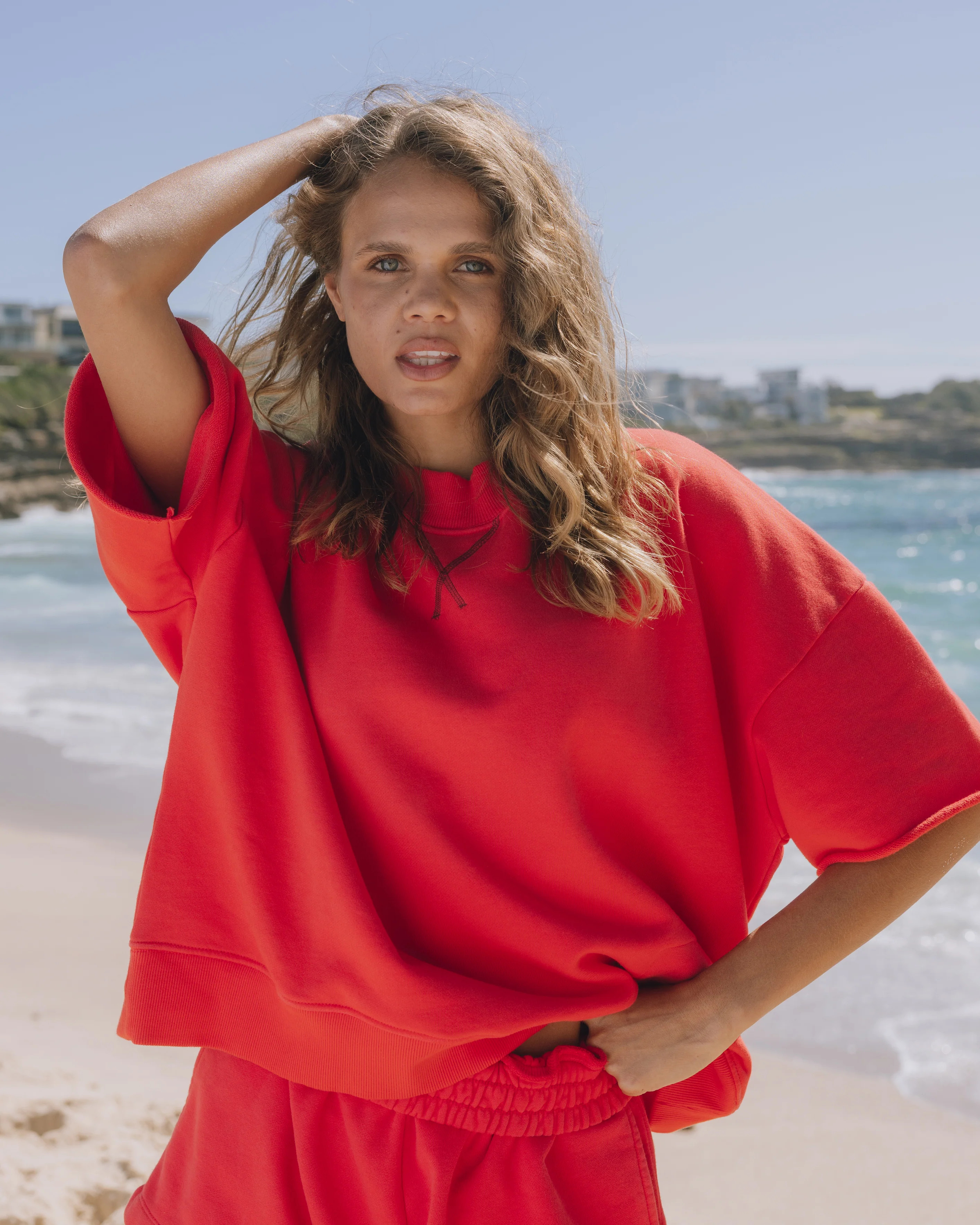 Cropped Sleeve Vintage Crew - Heart + Bodega with Tonal Patch | Daily Drills LLC