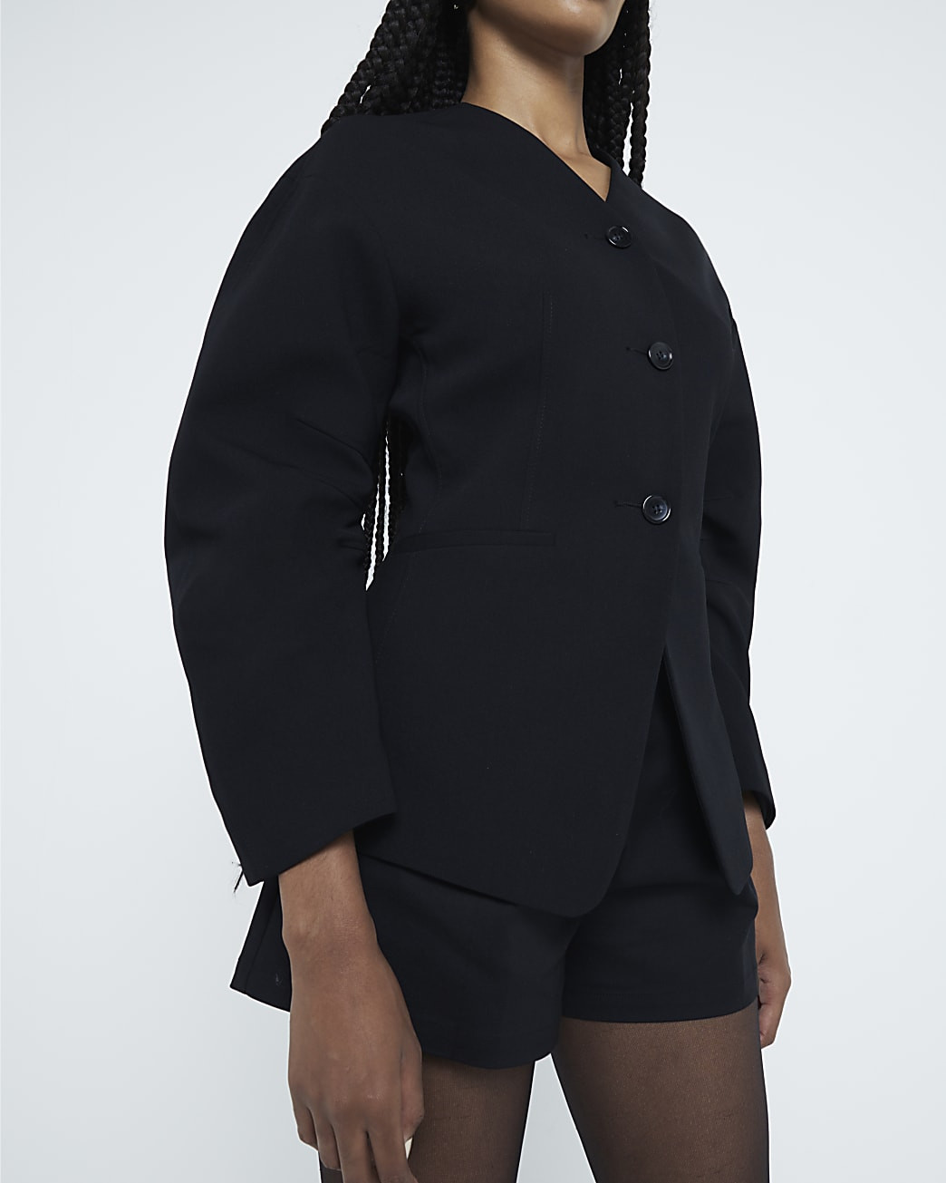 Black Puffed Sleeve Tailored Blazer | River Island UK & IE