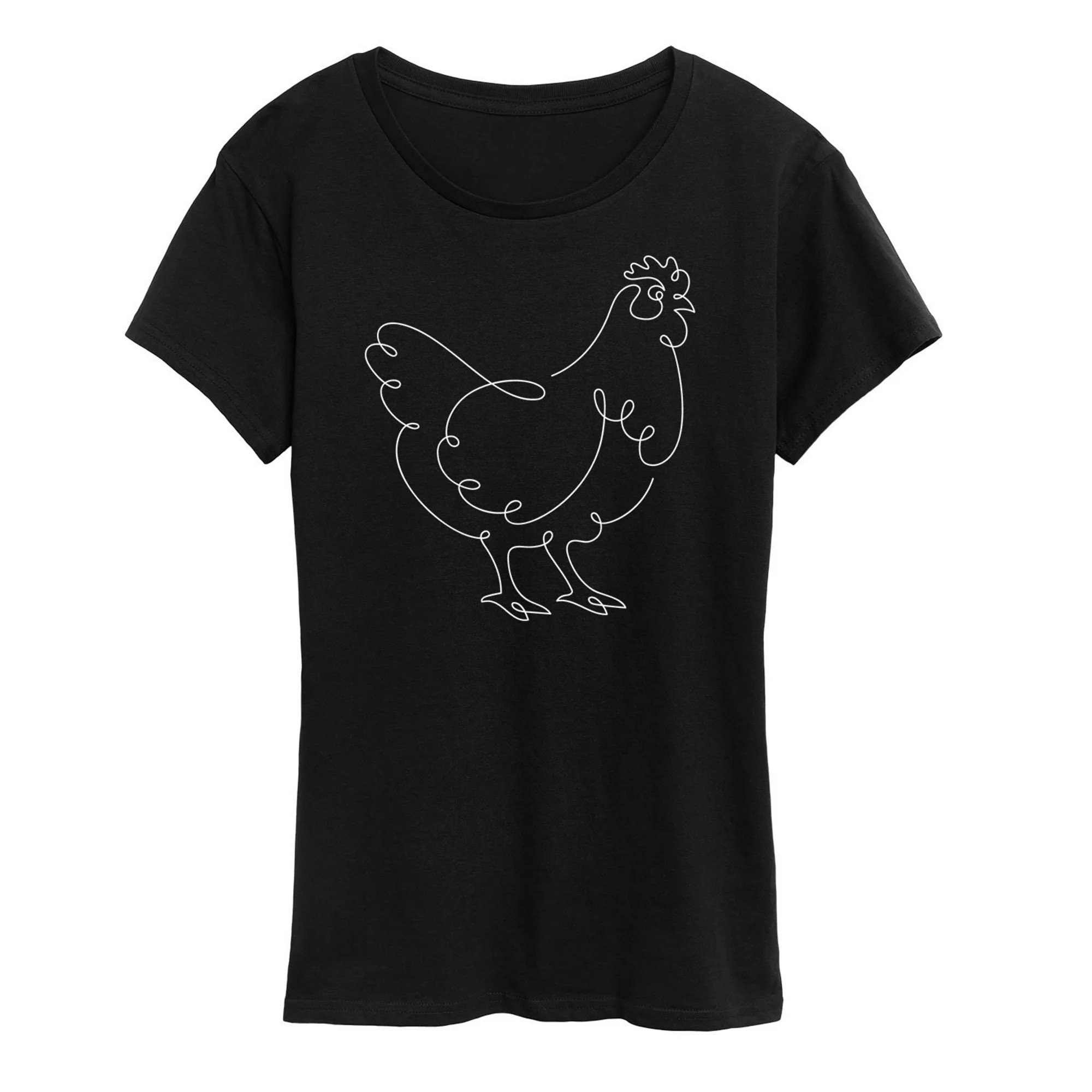 Women's Chicken Continuous Line Doodle Graphic Tee | Kohl's