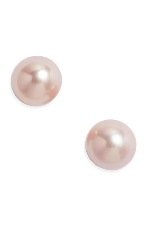 Nordstrom Freshwater Pearl Stud Earrings in Blush- 14K Yellow Gold at Nordstrom, Size 7.5 Mm | Nordstrom