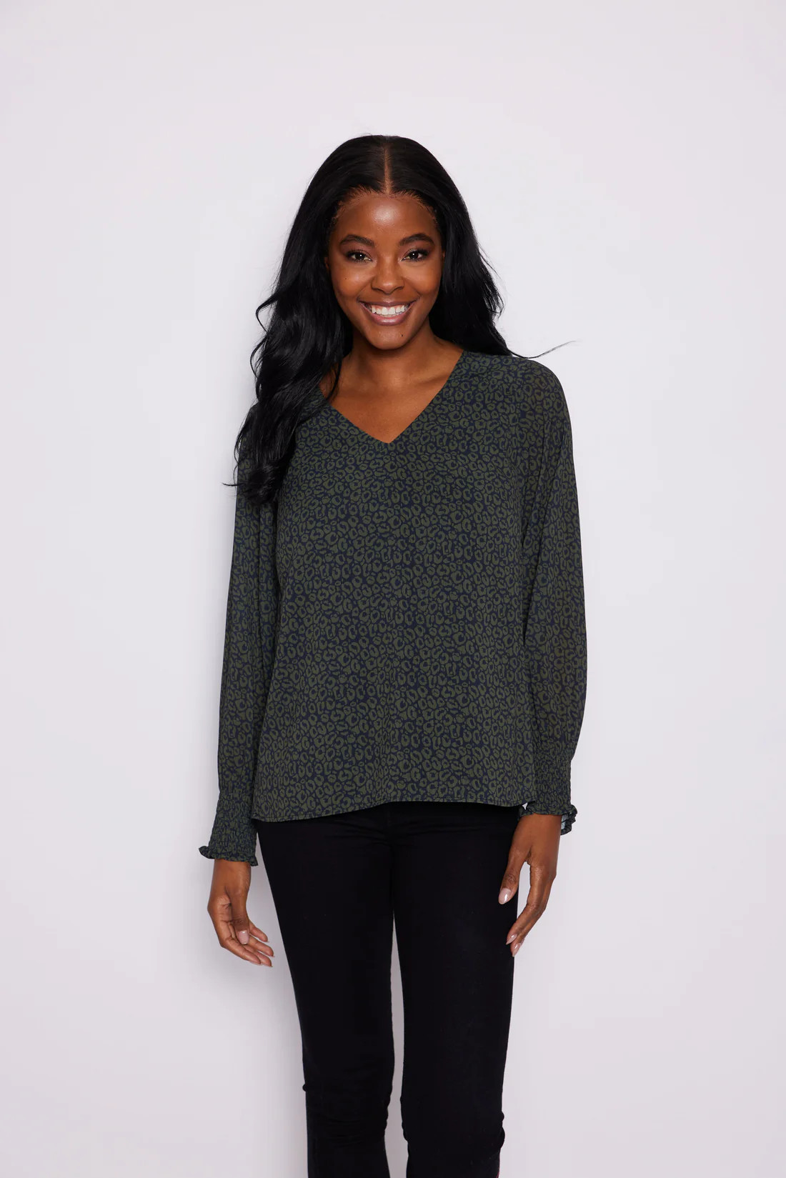 Animal Print V-Neck Top | Sail to Sable