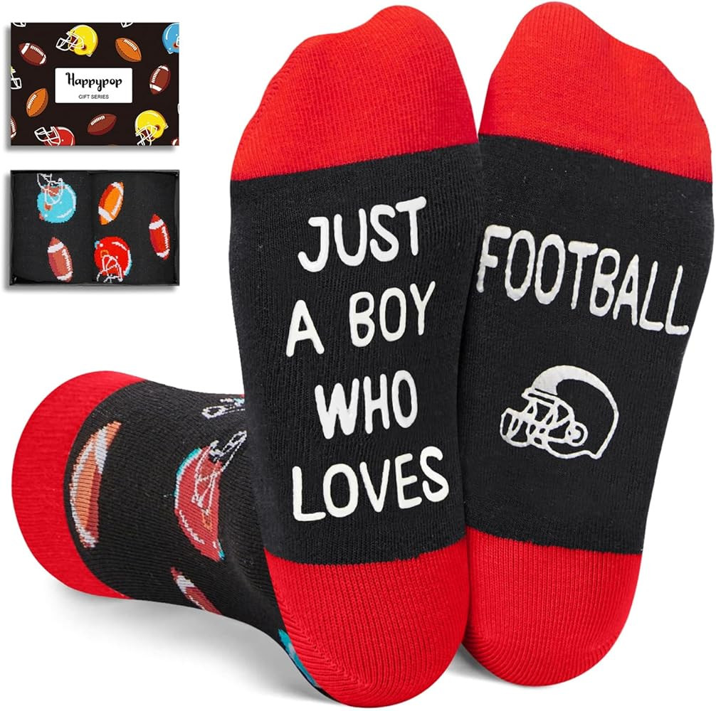HAPPYPOP Gaming Gifts Teen Boys - Baseball Hockey Football Basketball Gaming Socks for Men | Amazon (US)