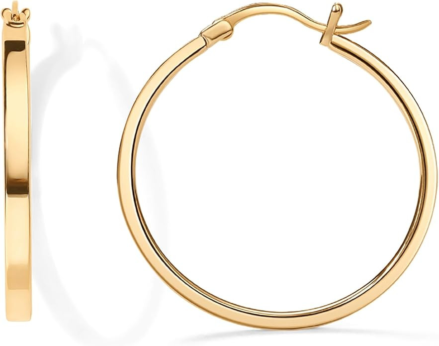 PAVOI 14K Gold Plated 925 Sterling Silver Post Lightweight Hoops | 20mm - 30mm Earring | Gold Hoo... | Amazon (US)