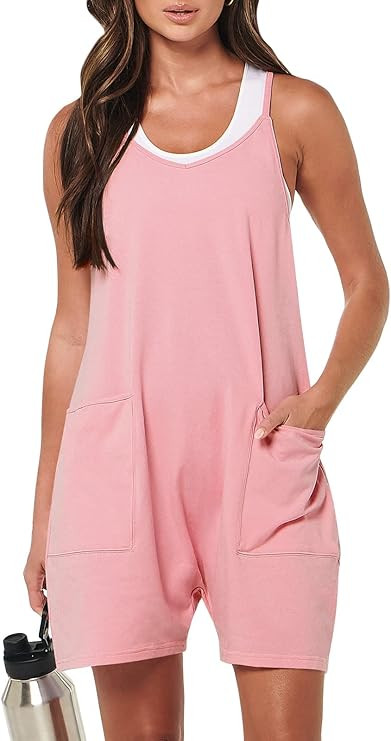 ANRABESS Women's Summer Casual Sleeveless Rompers Loose Spaghetti Strap Shorts Overalls Jumpsuit ... | Amazon (US)