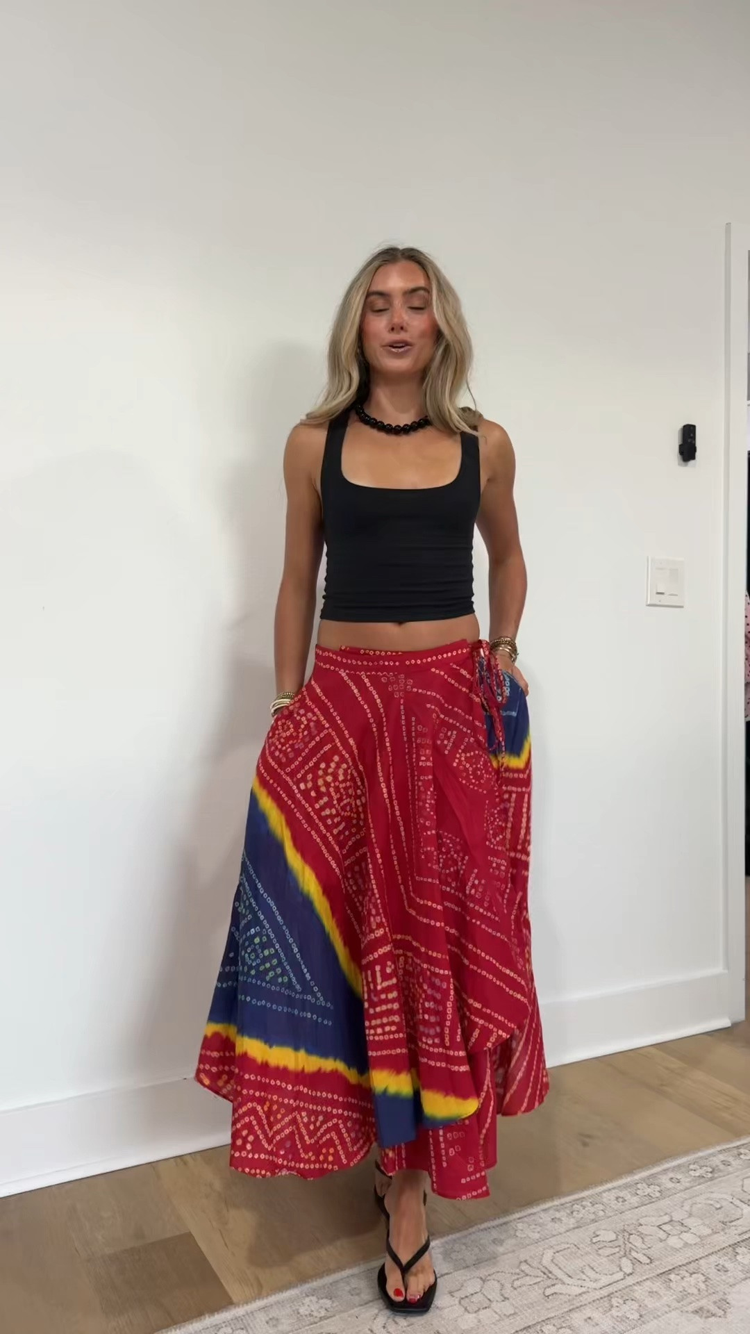 Friday night outfit wearing my skims cotton ribbed tank top in black size XS with my polo Ralph Lauren midi skirt that I’m obsessed with from rent the runway @renttherunway   my code is RTRXSVOSEN50. My necklaces is from Amazon and my shoes kitten heels are as well. @ralphlauren

#LTKootd #LTKSaleAlert #LTKSeasonal
