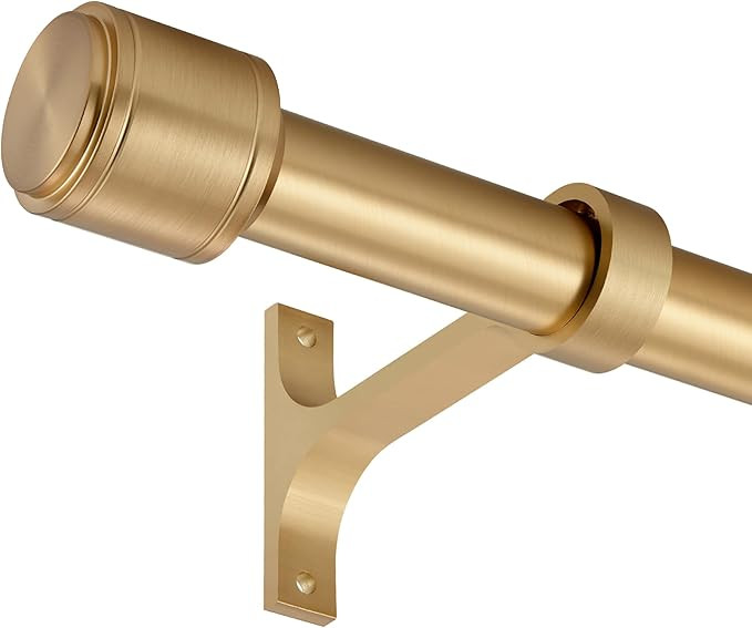 Warm Gold Curtain Rods for Windows 16 to 150 Inch, 1 Inch Diameter Blackout Curtain Rod with Alum... | Amazon (US)