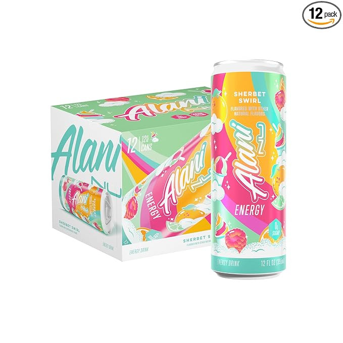Alani Nu SHERBET SWIRL Sugar Free, Low Calorie Energy Drinks, 200mg Caffeine, Biotin B Vitamins, ... | Amazon (US)