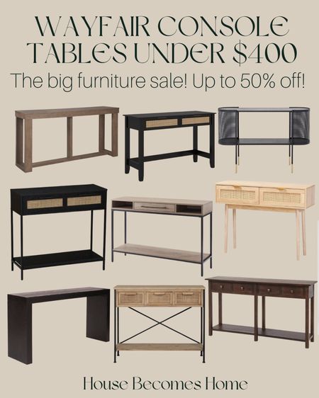 Wayfair Console tables under $400! Up to 50% off furniture sale

#LTKhome #LTKSeasonal #LTKsalealert