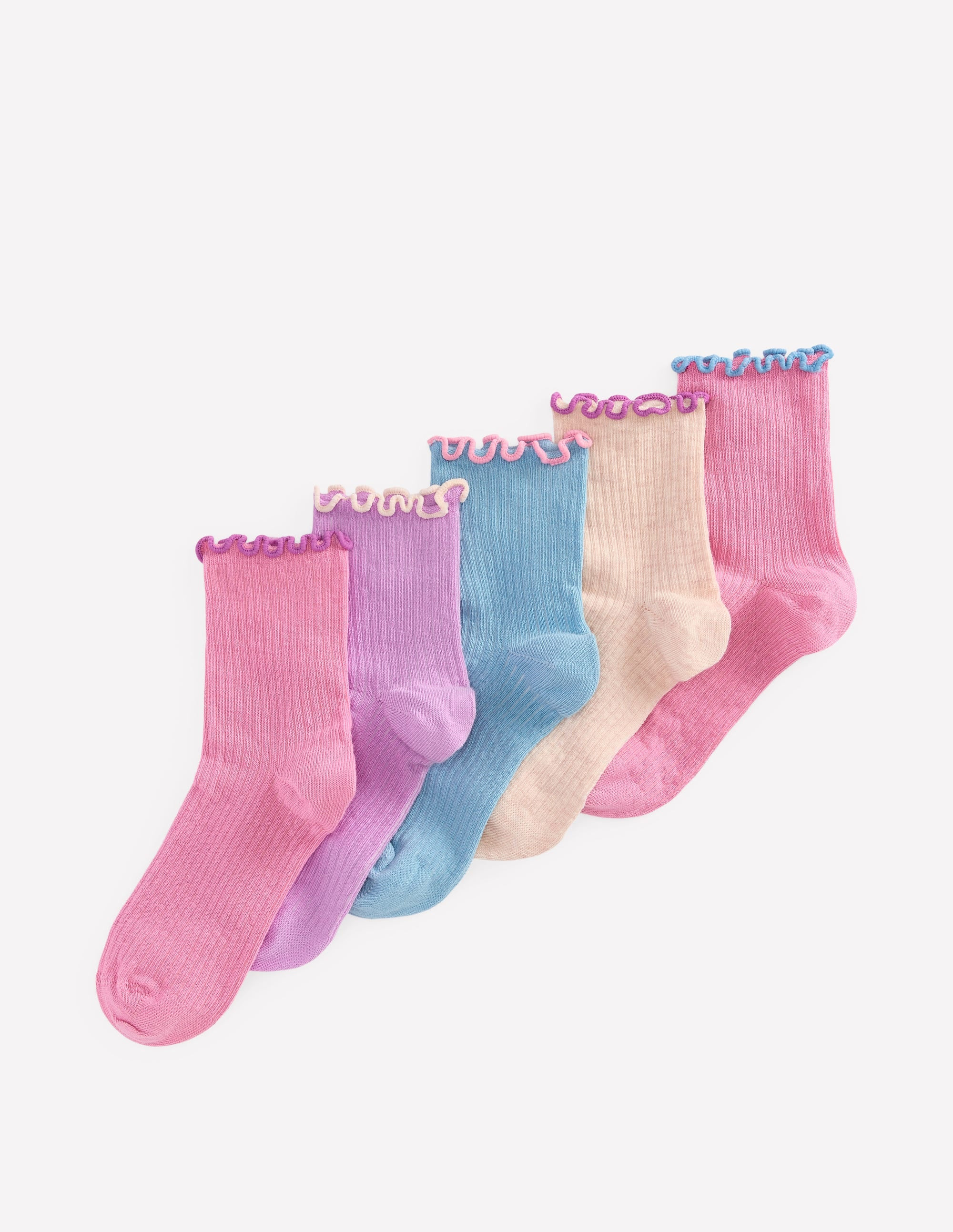 5-Pack Frill Socks-Multi spring | Boden (US)