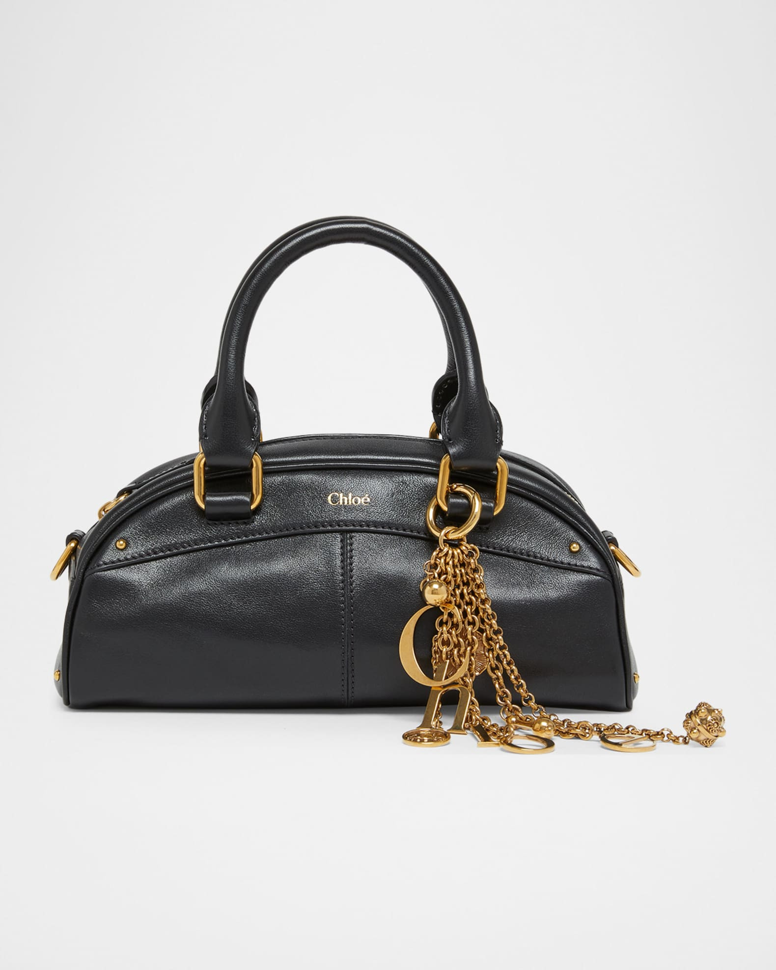 Small Bowling Top-Handle Bag in Leather | Neiman Marcus
