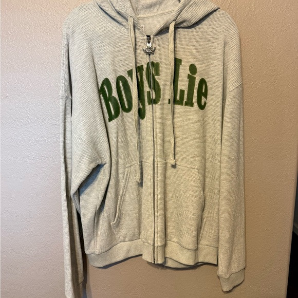 Boys Lie Cream Textured Zip-Up | Poshmark