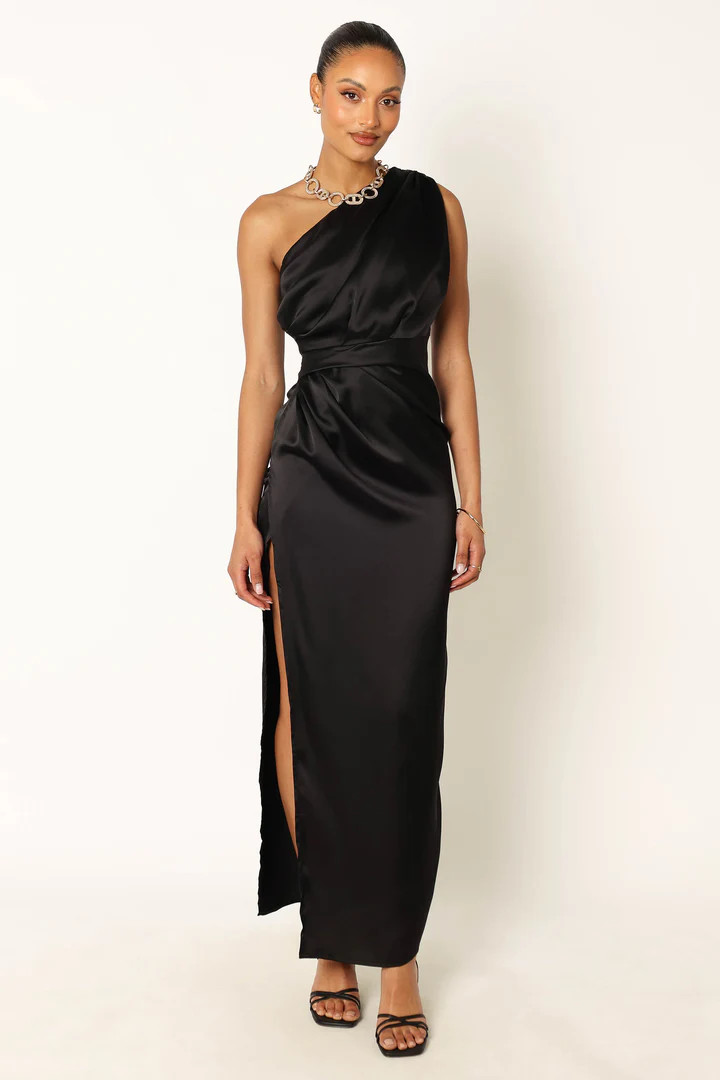Nadia One Shoulder Maxi Dress - Black | Petal & Pup (US)