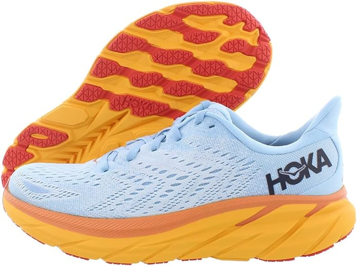 HOKA Clifton 8 Womens Shoes Size 9.5, Color: Summer Song/Ice Flow | Amazon (US)