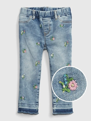 Toddler Embroidered Floral Pull-On Jeggings with Max Stretch | Gap (US)
