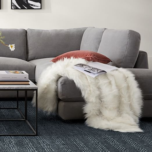 Faux Fur Brushed Tips Throw | West Elm (US)