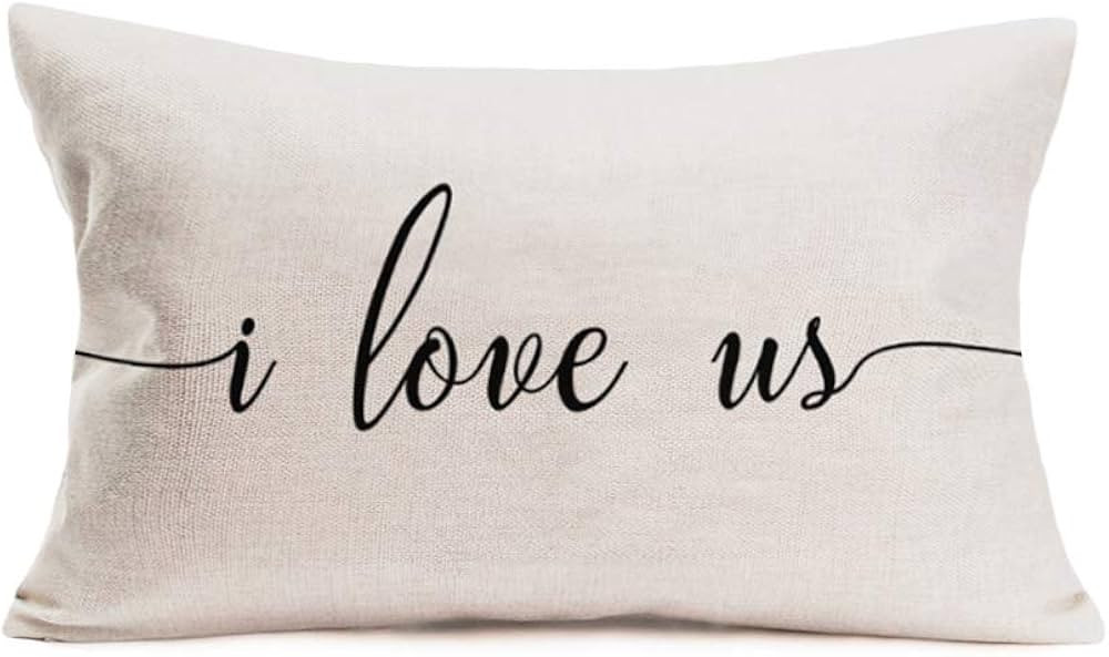 Aremetop Valentines Day Pillow Covers 12x20 Inch Home Decor I Love Us Sweet Quotes Decor Mothers ... | Amazon (US)