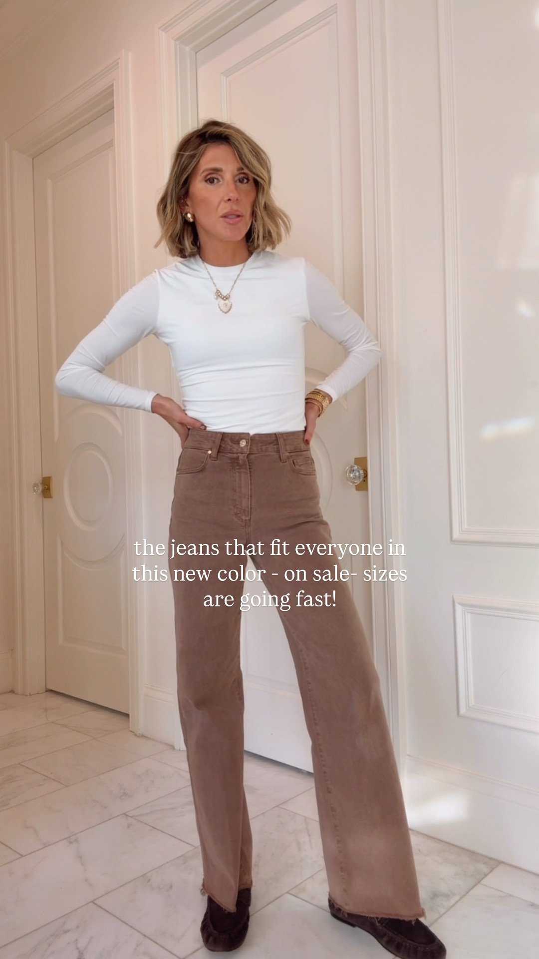 The jeans that fit everyone on sale! Sizes going fast. I'm 5'7 and they fit tts wearing size 25