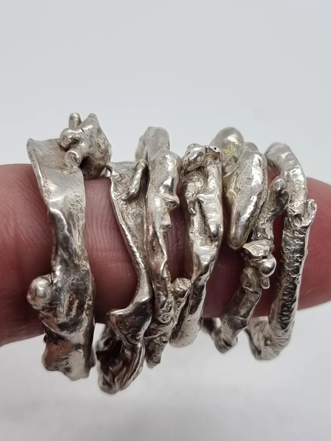 Handmade Solid Sterling Silver 925 Raw Organic Molten Fusion Rings - Etsy | Etsy (US)