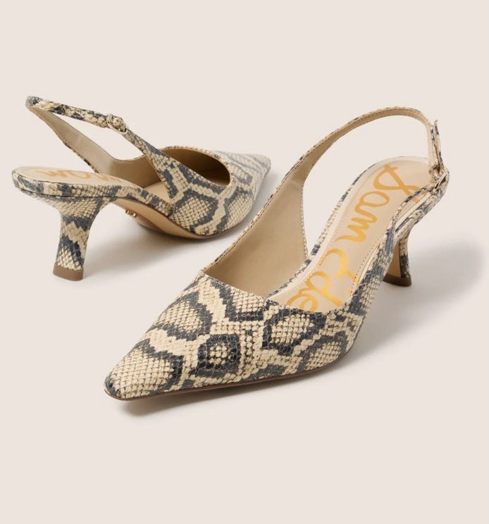 The Perfect Spring Heels >>> Can’t get over how these snake-print slingbacks instantly elevate every outfit — they’re the perfect mix of classic and bold for spring + summer. I love a pointed-toe slingback for elongating the leg, and the neutral snake pattern makes them so easy to wear with everything from tailored trousers to dresses. Such a stealable closet staple that doesn’t break the bank — wear them to dinner, weekend brunch, or date night and watch them do all the work.  

 

#LTKootd #LTKSeasonal #LTKOver40