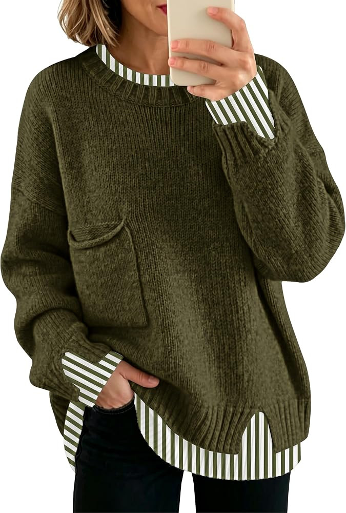 Womens Sweaters Wool Blend Oversized Sweater Chunky Teacher Fall Outfits | Amazon (US)