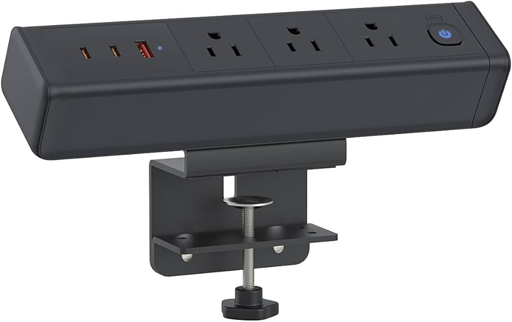 Nightstand Charging Station with 4 PD20W USB-C&2 QC 3.0 USB A Ports 3 AC Outlet, Desk Edge Mount ... | Amazon (US)