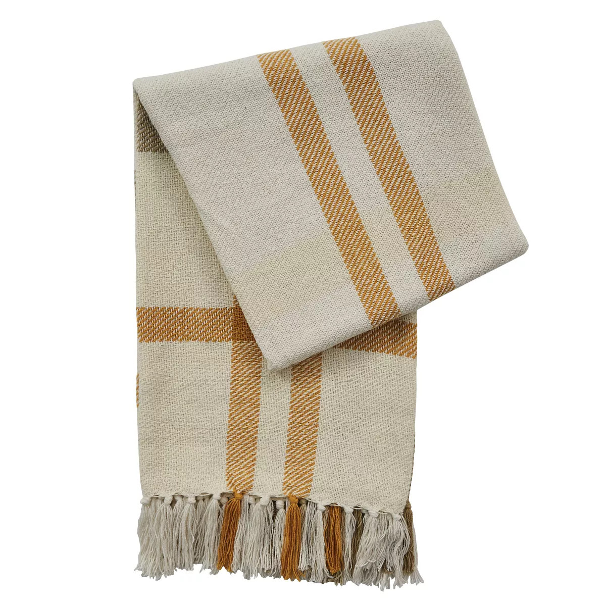 Split P Sunflower Plaid Throw - 60''L - Off-White | Target