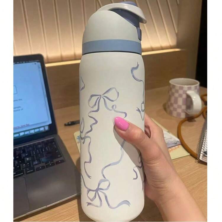 New 32Owala Vacuum Flask With Straw 24oz/32oz,Can Be Used For Outdoor Sports, Heat Preservation Time Cold And Hot Water Can Be Insulated, Frozen Drinks, Beautiful Appearance, Exquisite Workmanship, Suitable For Camping, Work, Indoor Use. | SHEIN