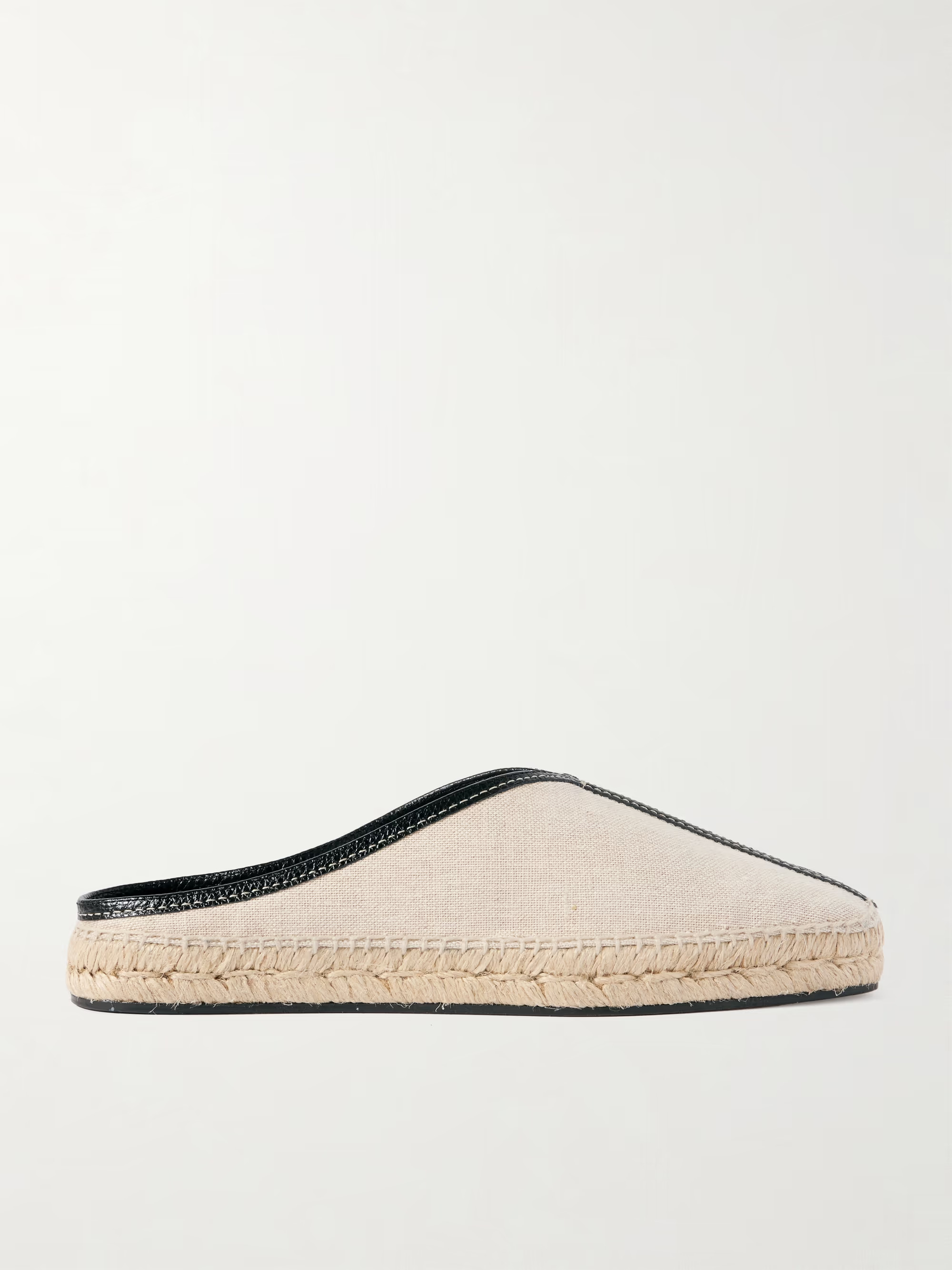 Leather-trimmed canvas slippers | NET-A-PORTER APAC