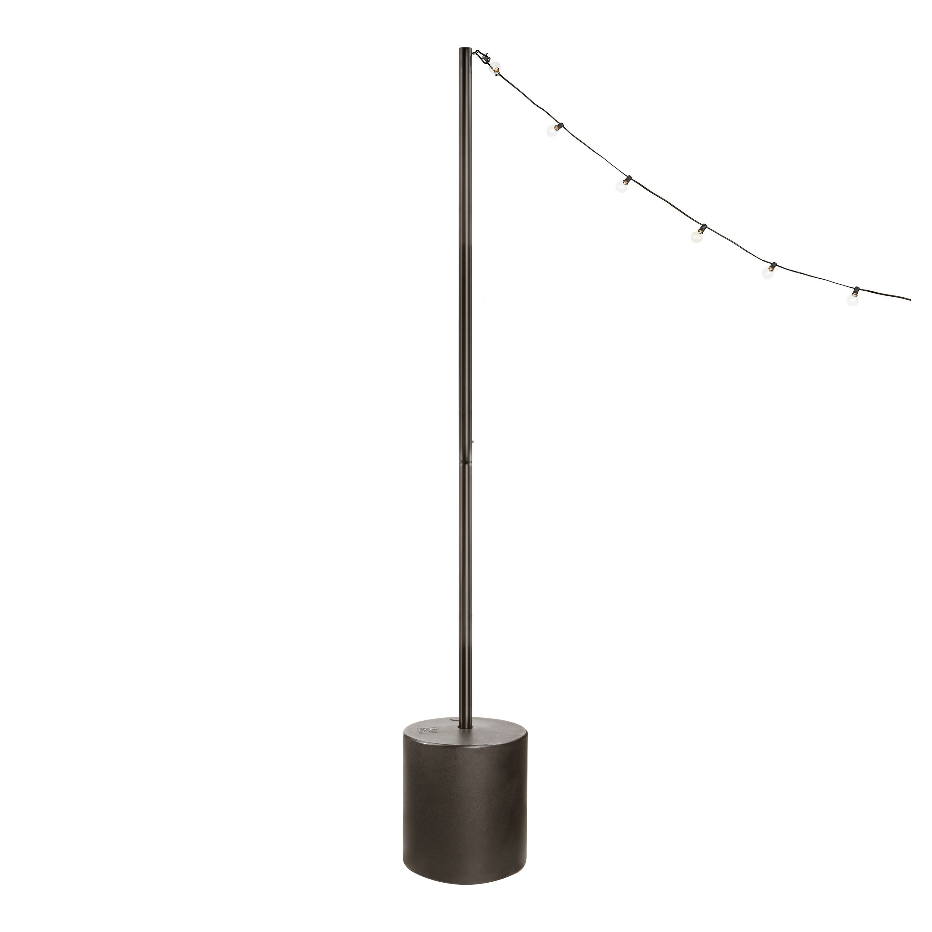 Black Steel String Light Pole with Tank Base - World Market | World Market