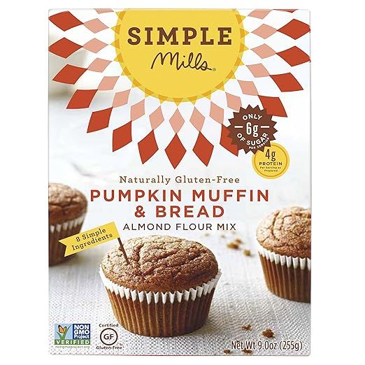 Simple Mills Almond Flour Mix, Pumpkin Muffin & Bread, 9 oz | Amazon (US)