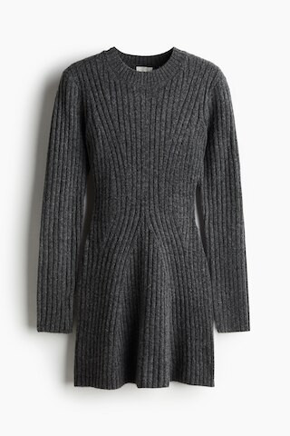 H & M - Geripptes Strickkleid - Grau - Damen | H&M (DE, AT, CH, NL, FI)