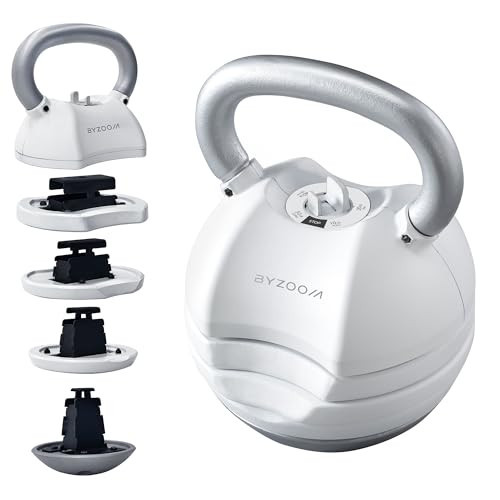 BYZOOM FITNESS Adjustable Kettlebell 30lb Weight Training Fitness Exercise Full Body Workout 5 in 1 for Home Gym Beginners Woman | Amazon (US)