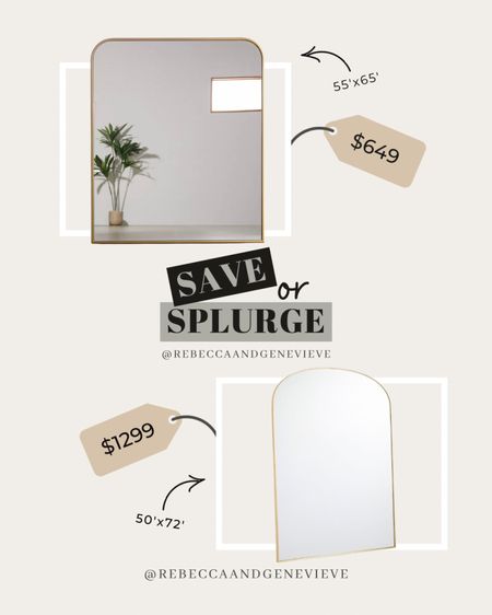 Save or splurge? 💸
I have the Rejuvenation mirror and I love it! But I also think the Urban Outfitter mirror is a beauty for almost half the price. 
-
Wall mirror. Big mirror. Standing mirror. Home decor. Save vs splurge. Dupes. Home dupe. 

#LTKhome #LTKFind #LTKsalealert